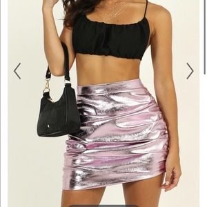 COPY - LIONESS - THE GLOW UP Mini SKIRT IN PINK Womens SZ.4